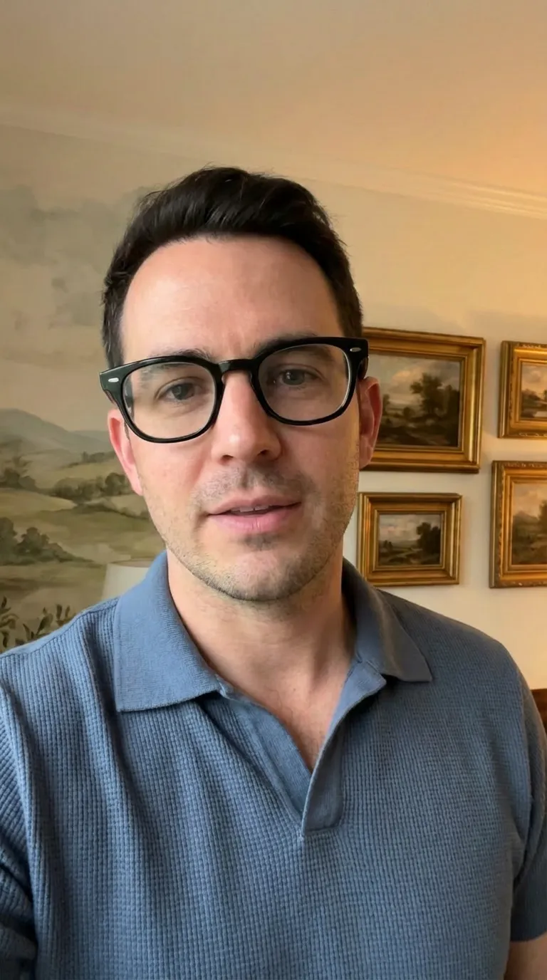 Good filming setup — phone at eye level, face well lit, clean background