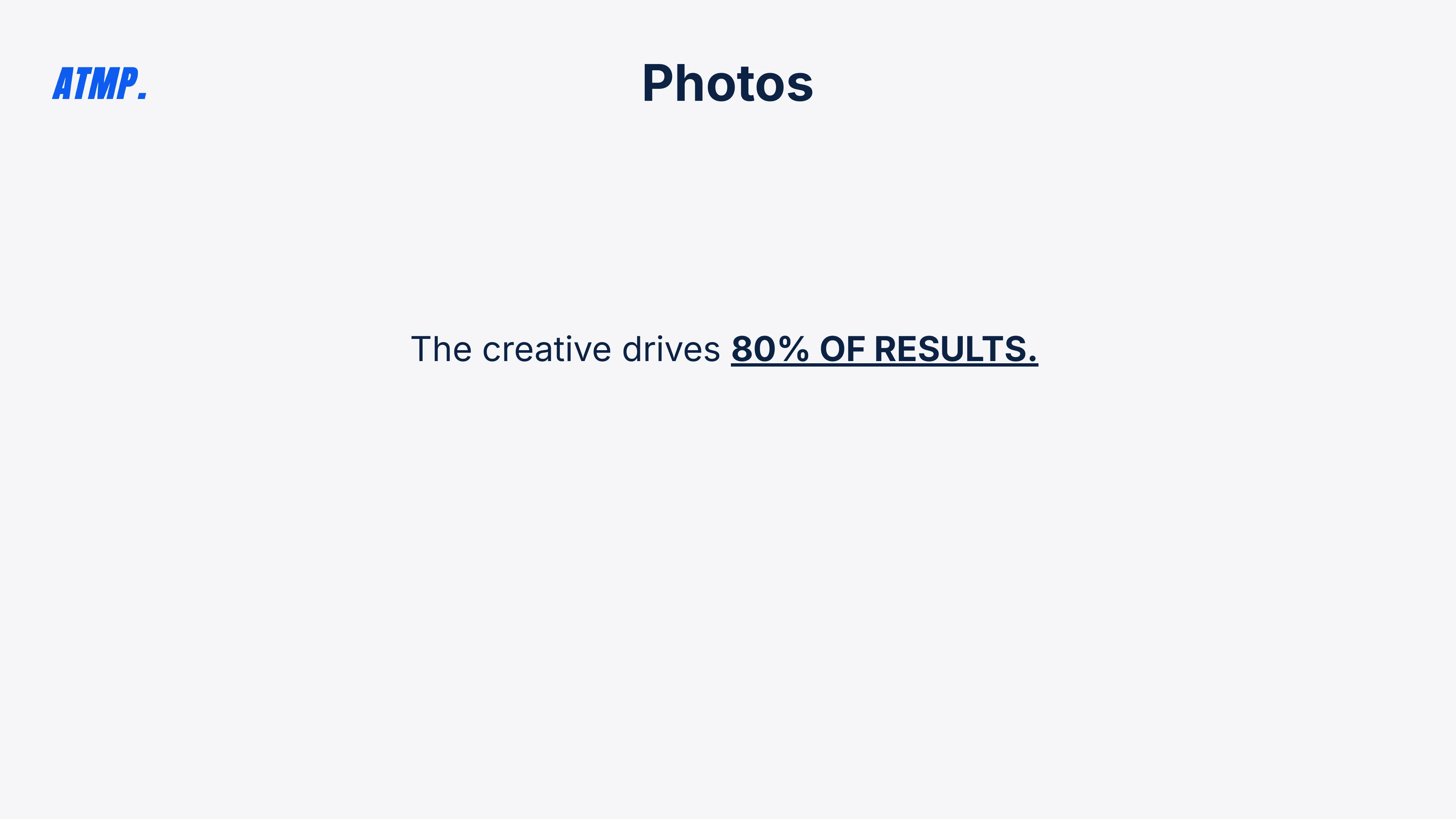 The creative drives 80% of results